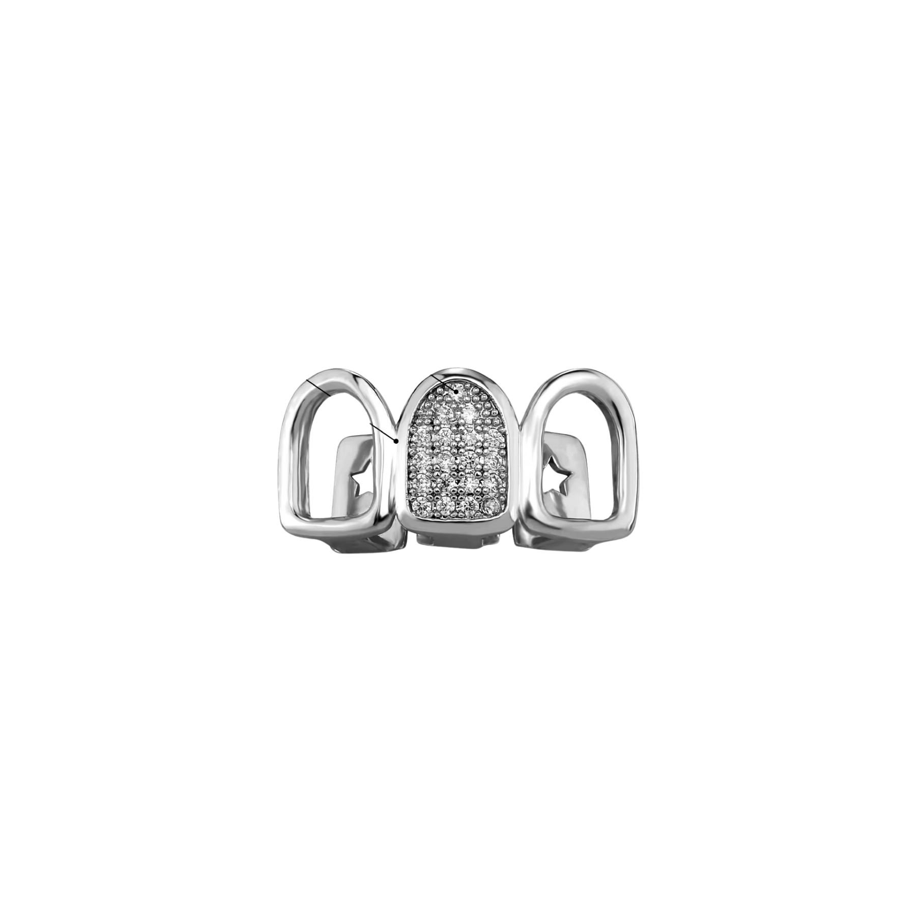 3 Hollow Iced Grillz